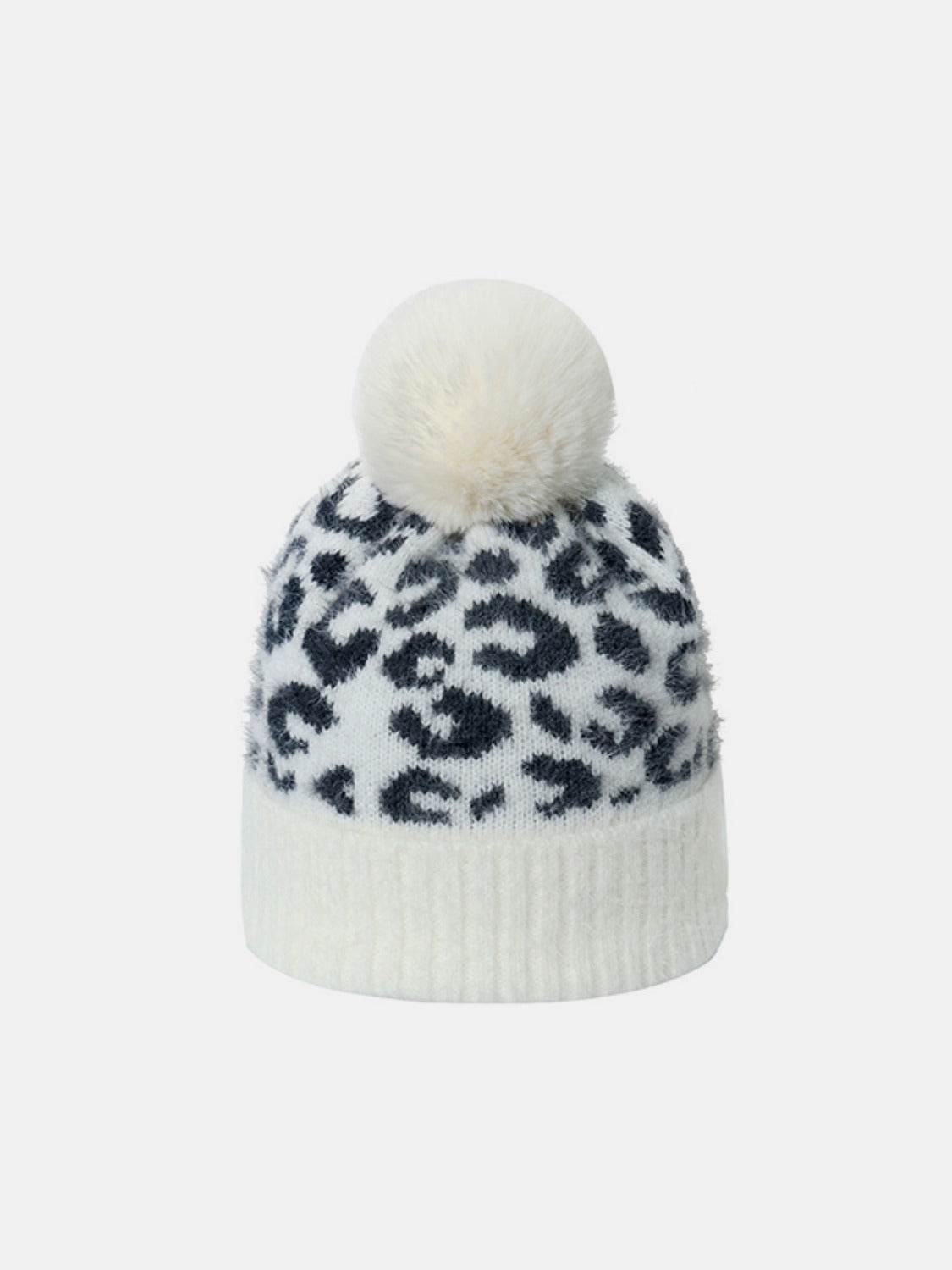 Leopard Hat with Pompom - Delanoir