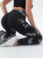 Tie-Dye High Waist Active Leggings - Delanoir