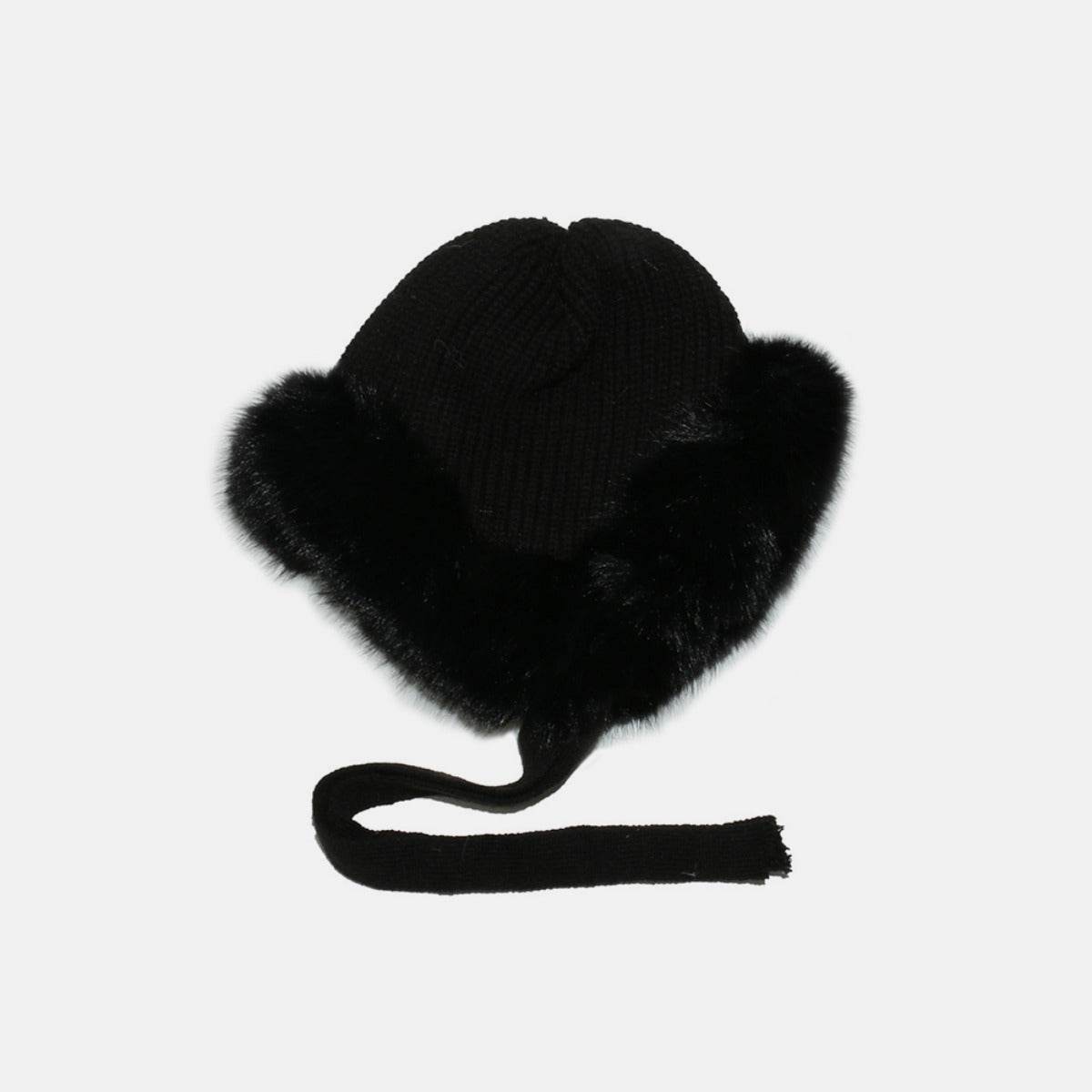 Thermal Tied Fuzzy Winter Hat - Delanoir