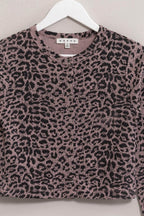 HYFVE Animal Print Snap Down Crop Cardigan - Delanoir