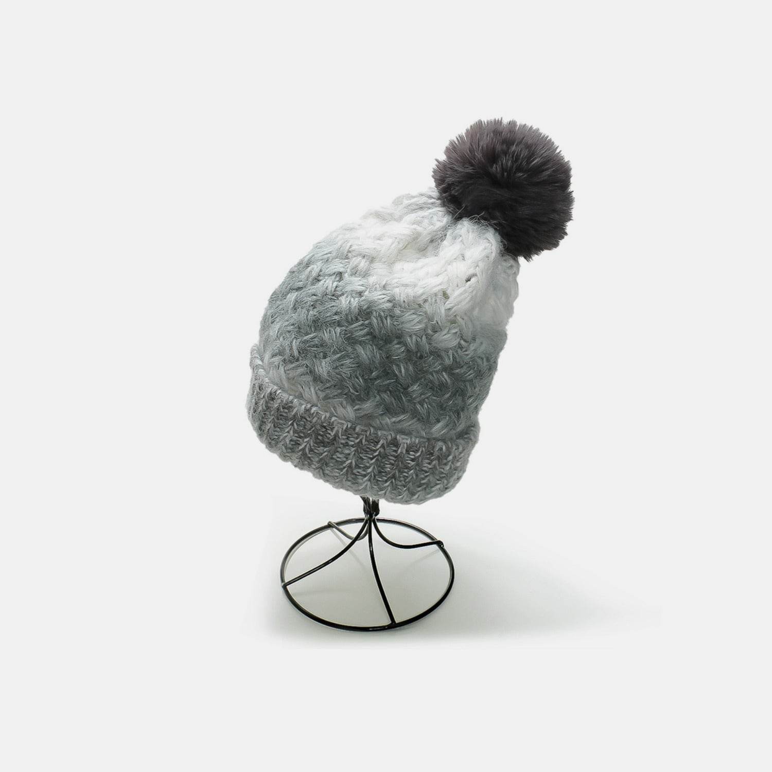 Gradient Knit Hat with Pompom - Delanoir