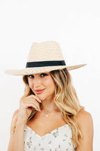 Fame Basket Weave Straw Sun Hat - Delanoir