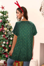 Christmas Round Neck Short Sleeve T-Shirt - Delanoir