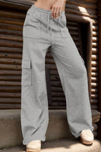 Drawstring Active Pants with Pockets - Delanoir