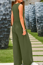 Full Size Scoop Neck Wide Strap Jumpsuit - Delanoir