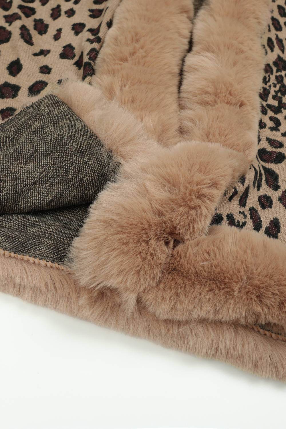 Leopard Open Front Poncho - Delanoir