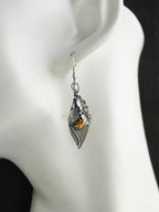 Alloy Rhinestone Leaf Shape Earrings - Delanoir