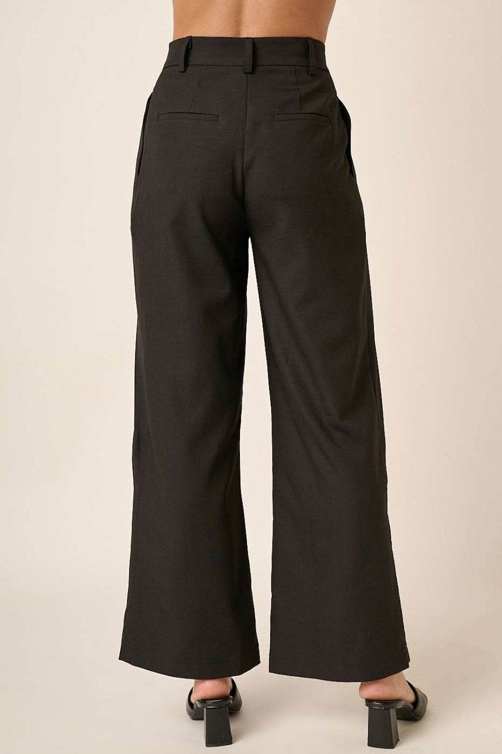 Mittoshop Deep Pleated High Waisted Wide Leg Pants - Delanoir