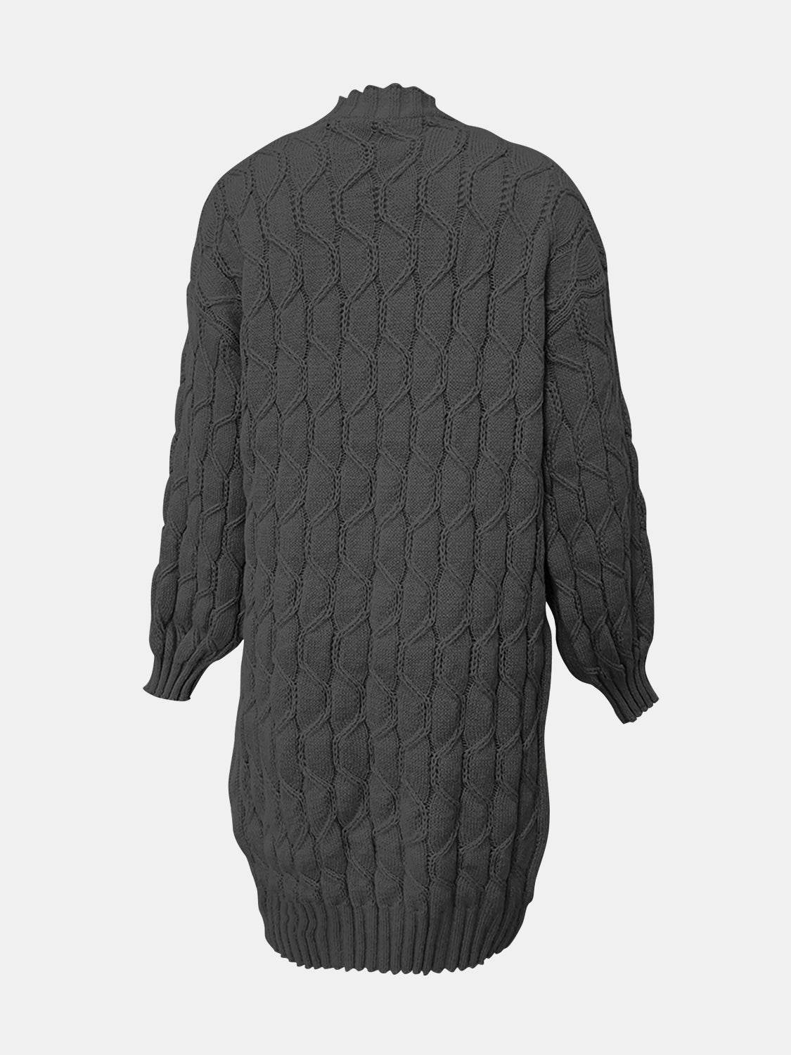 Open Front Long Sleeve Cardigan - Delanoir