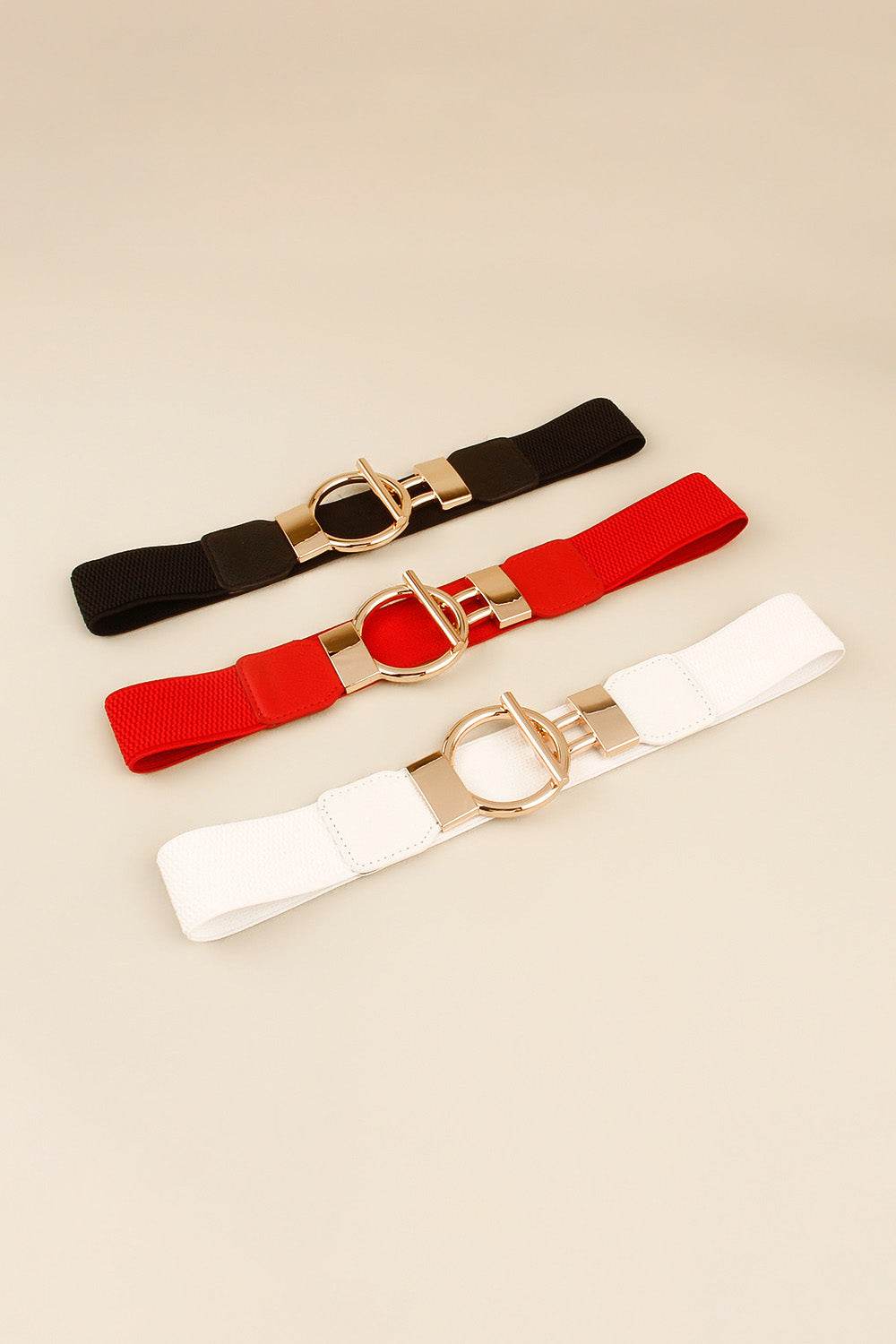 Circle Shape Buckle Zinc Alloy Buckle PU Leather Belt - Delanoir