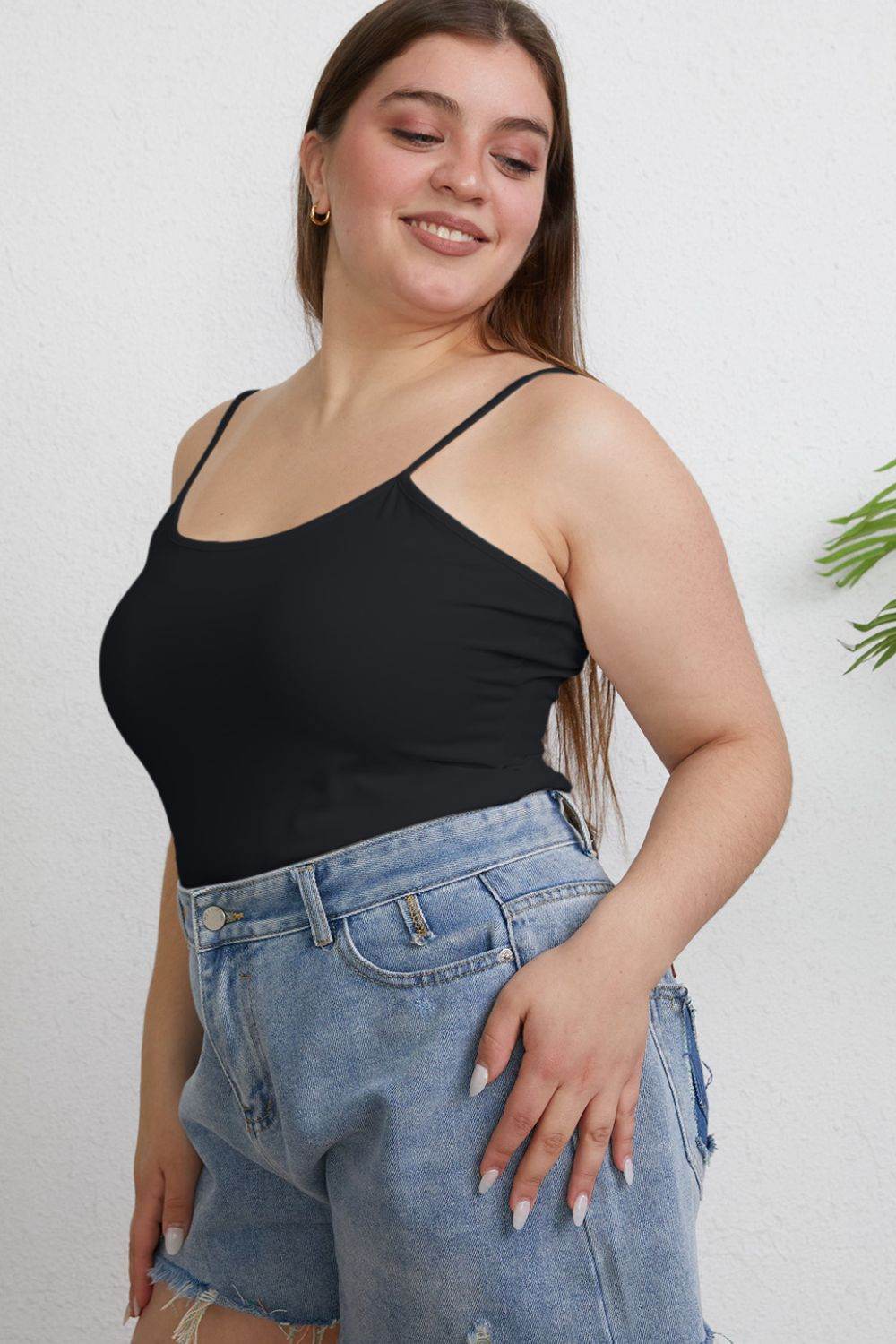 Basic Bae Full Size Round Neck Slim Cami - Delanoir
