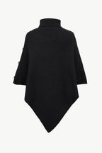 Turtleneck Buttoned Poncho - Delanoir