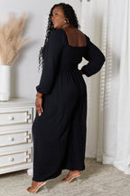 Double Take Square Neck Jumpsuit with Pockets - Delanoir