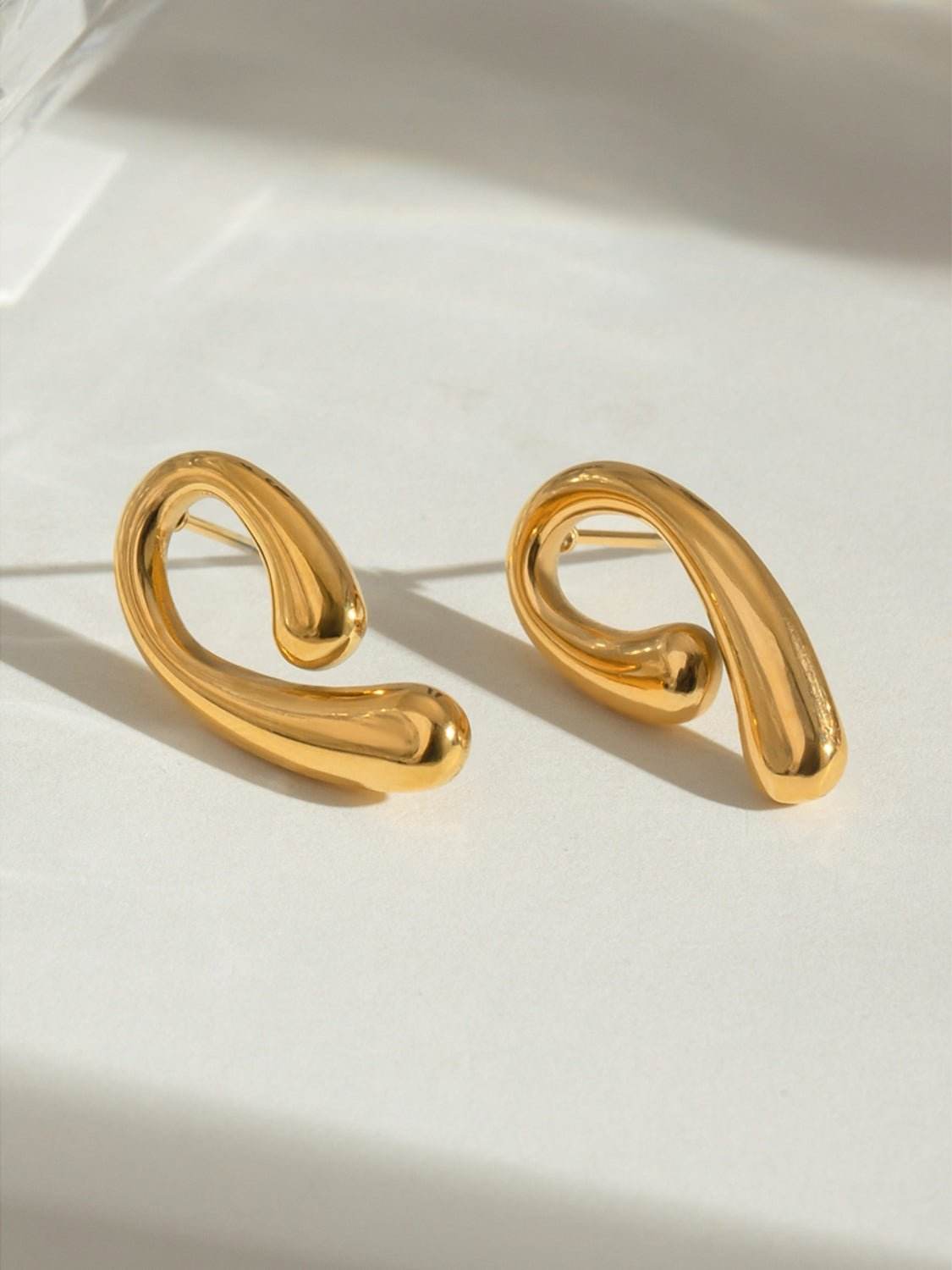18K Gold-Plated Stainless Steel Geometric Shape Earrings - Delanoir