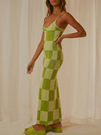 Spaghetti Strap Maxi Sweater Dress - Delanoir