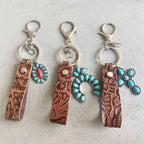 Turquoise Genuine Leather Key Chain - Delanoir