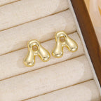 18K Gold-Plated Bubble Letter Stud Earrings - Delanoir