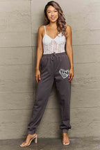 Simply Love Simply Love Full Size Drawstring Heart Graphic Long Sweatpants - Delanoir