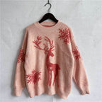 Reindeer and Snowflake Pattern Sweater - Delanoir