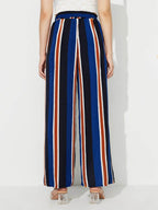 Side Slit Contrast Wide Leg Pants - Delanoir