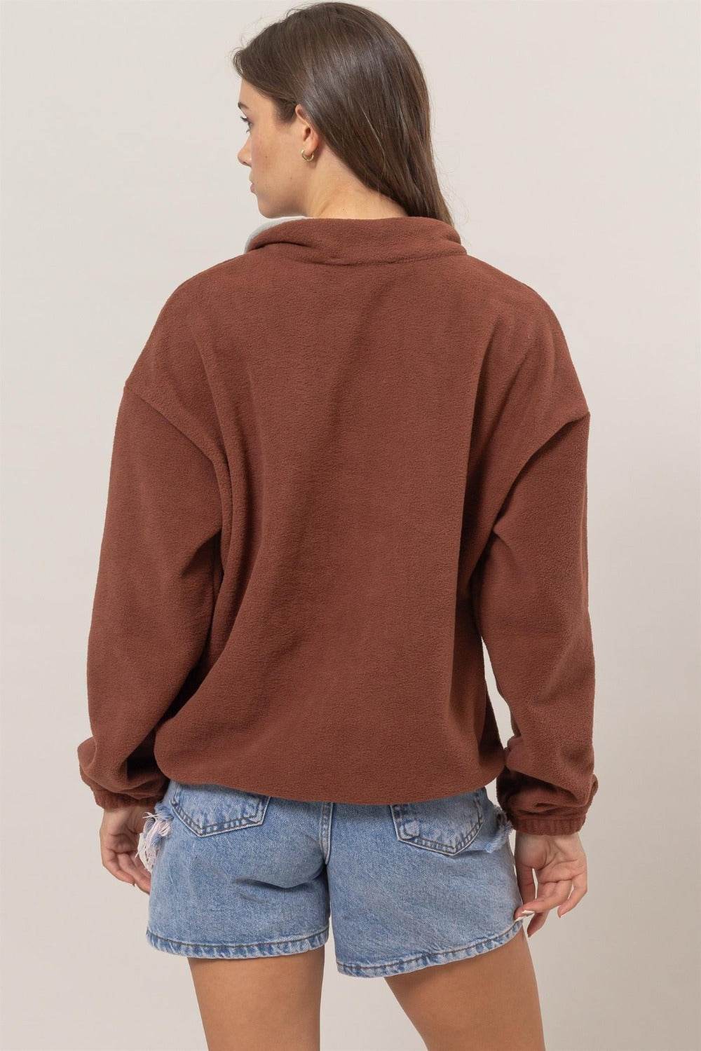 HYFVE Fleece Color Block Half Zip Sweatshirt - Delanoir