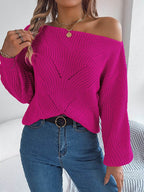 Openwork Long Sleeve Sweater - Delanoir