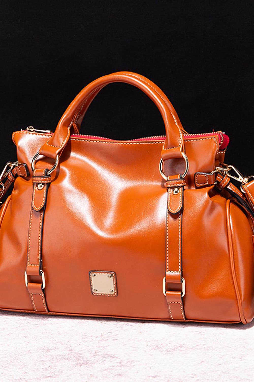 PU Leather Handbag with Tassels - Delanoir
