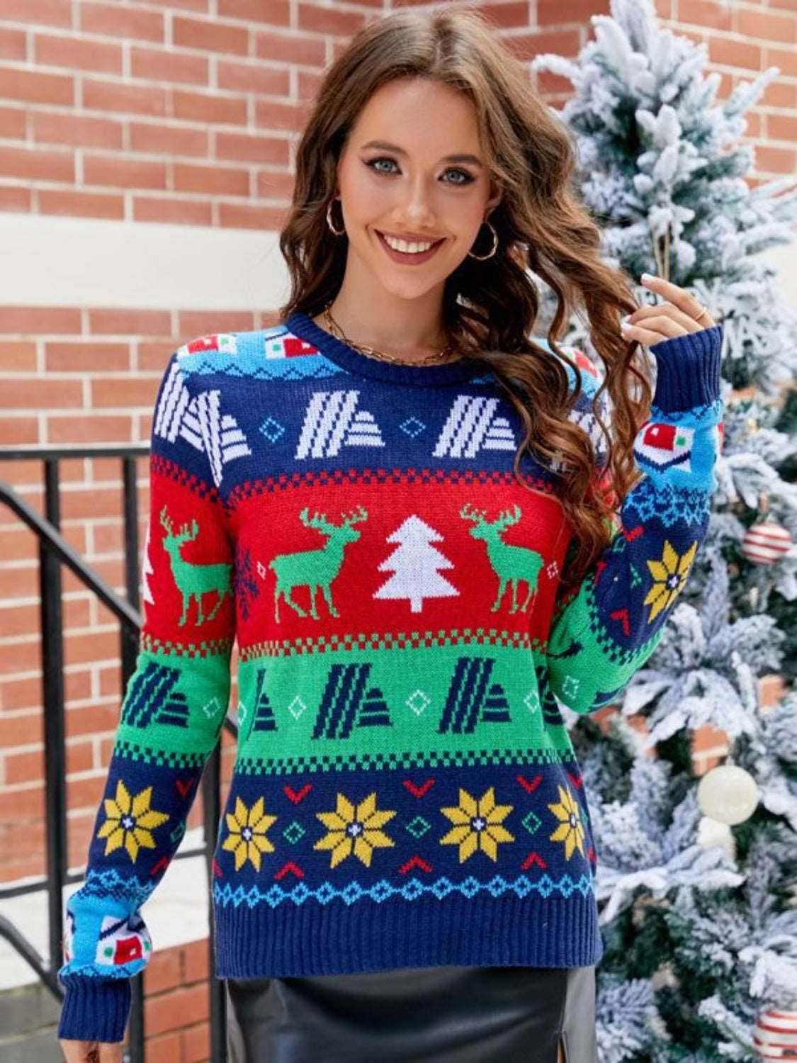 Christmas Round Neck Sweater - Delanoir