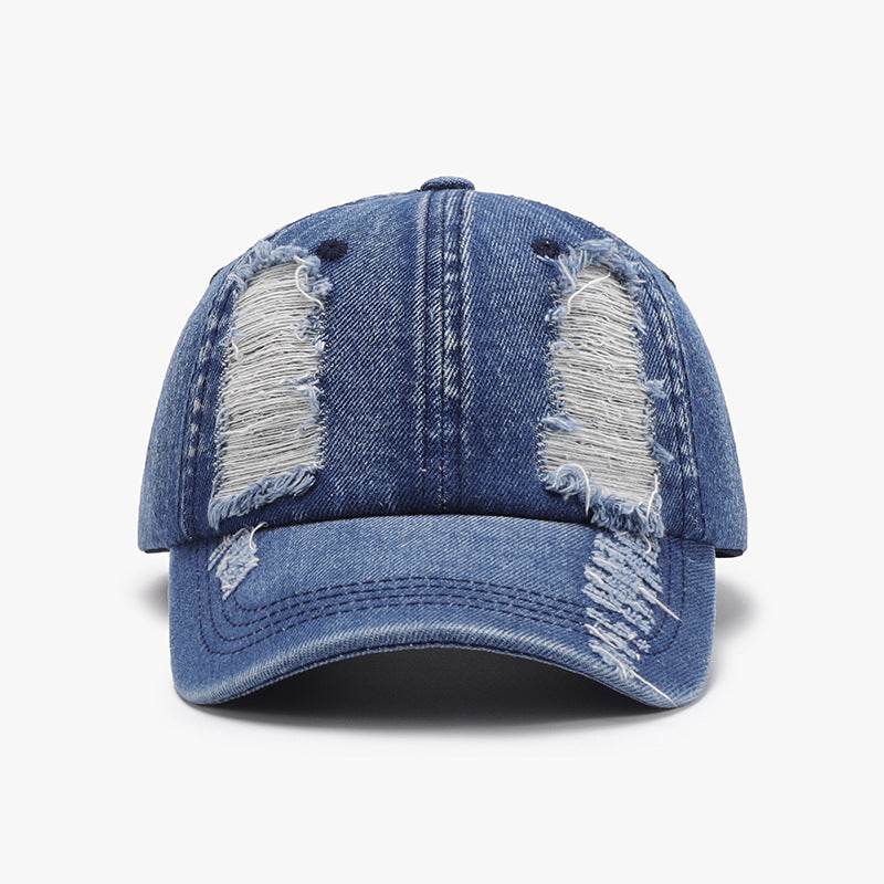 Distressed Cotton Baseball Cap - Delanoir