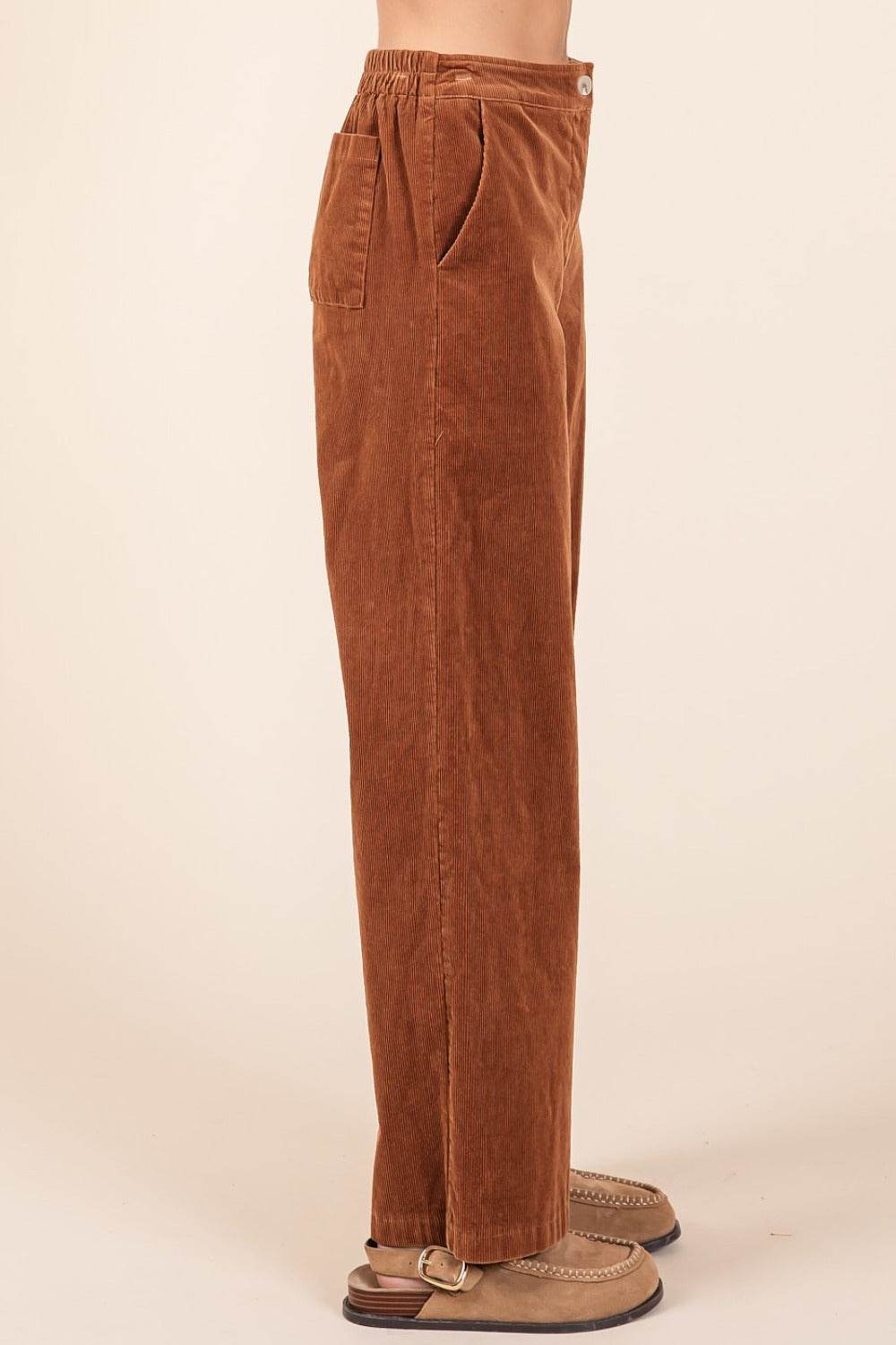 Mittoshop Corduroy Back Elastic Waist Pants - Delanoir