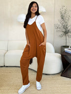 Double Take Full Size Sleeveless V-Neck Pocketed Jumpsuit - Delanoir