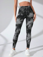 Tie-Dye High Waist Active Leggings - Delanoir