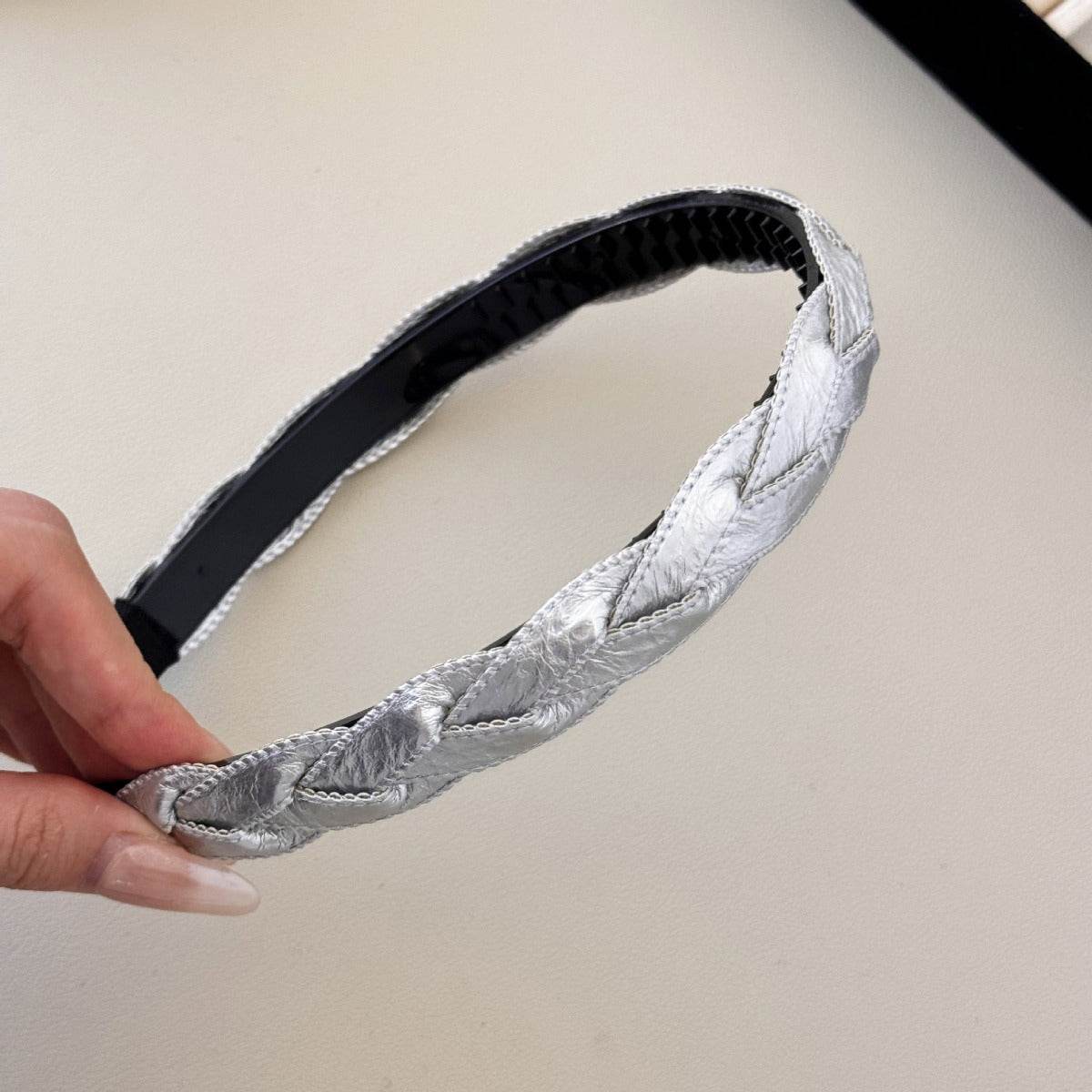 PU Leather Braided Hair Headband - Delanoir