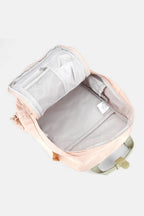 Himawari Contrast Waterproof Canvas Backpack Bag with Round Label - Delanoir