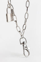 Double Layered Iron Chain Belt with Lock Charm - Delanoir