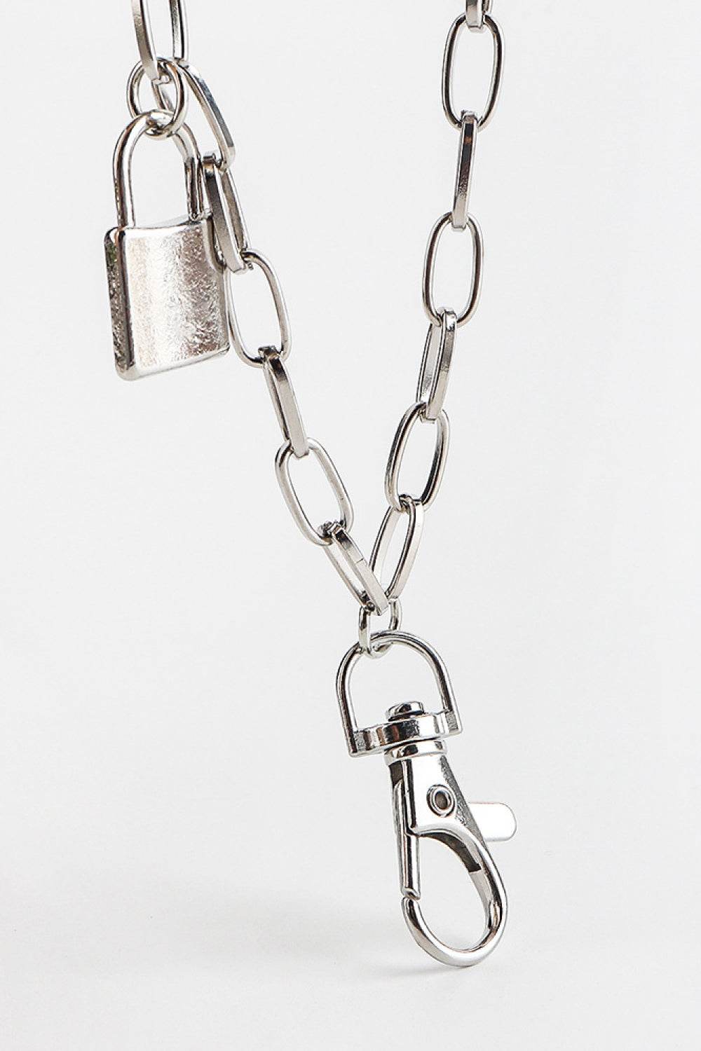 Double Layered Iron Chain Belt with Lock Charm - Delanoir
