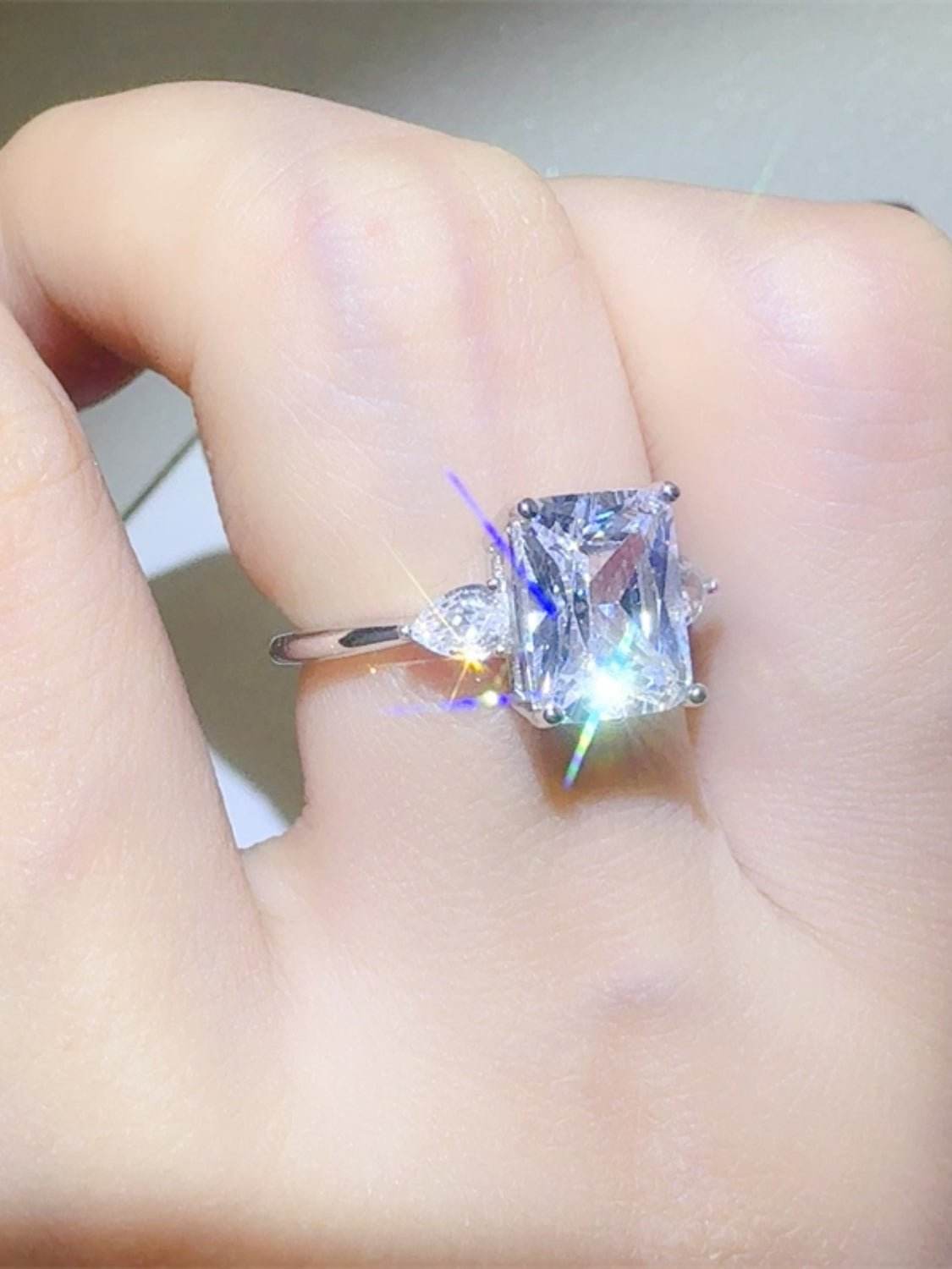 3 Carat Moissanite 925 Sterling Silver Square Shape Ring - Delanoir