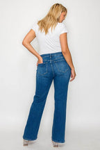bytos Full Size Cat's Whiskers High Rise Straight Jeans - Delanoir