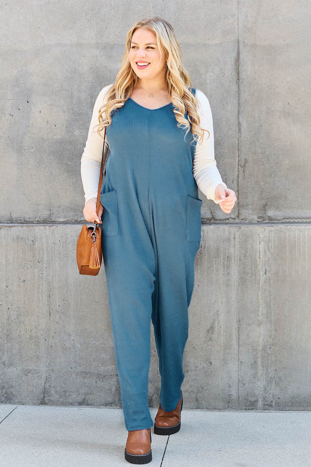 Double Take Full Size Sleeveless Straight Jumpsuit - Delanoir