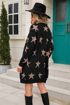 Angel Wings Star Open Front Long Sleeve Cardigan - Delanoir