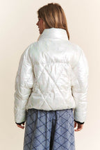 J.NNA Quilted Mock Neck Puffer Jacket - Delanoir