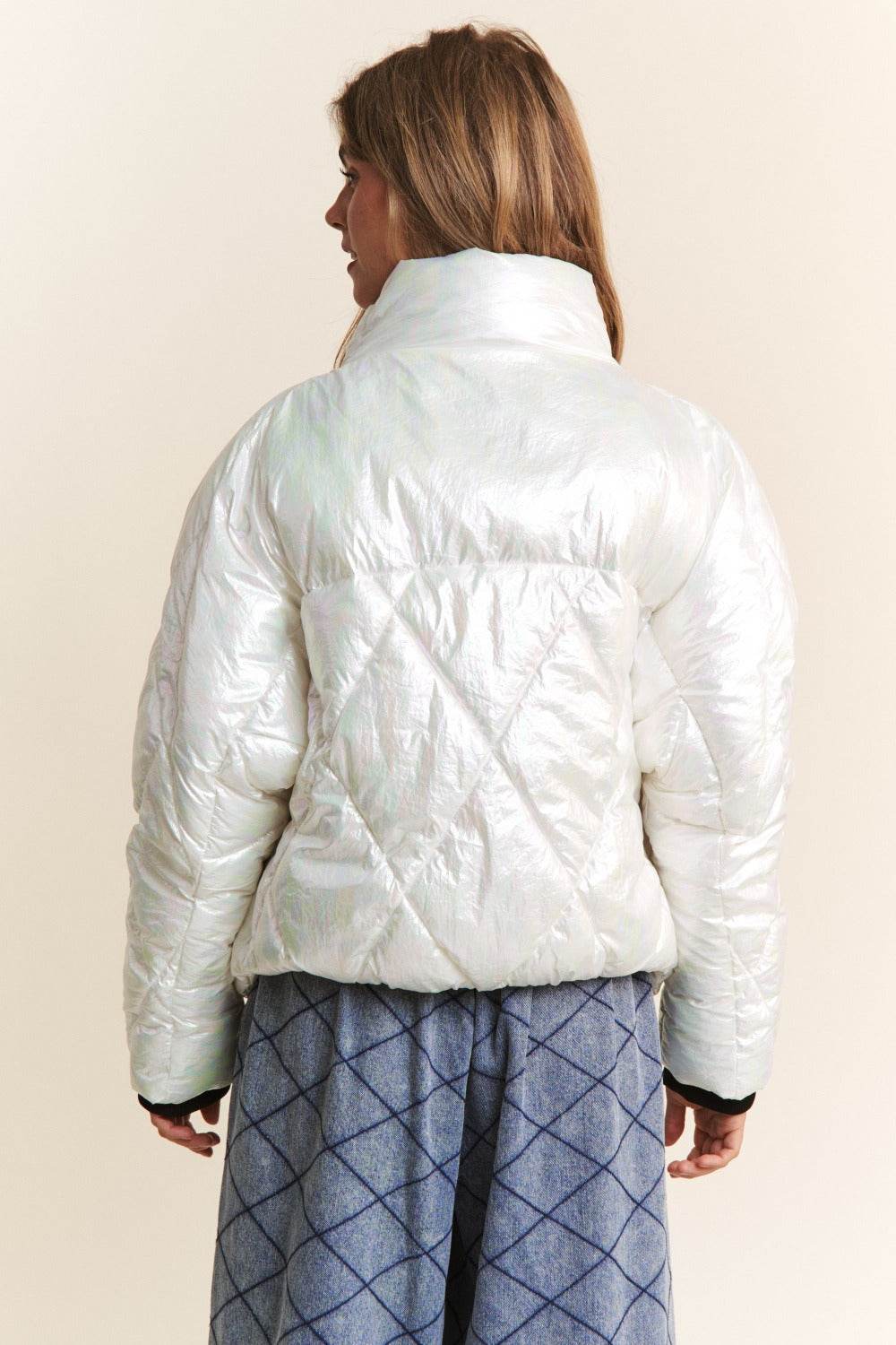J.NNA Quilted Mock Neck Puffer Jacket - Delanoir