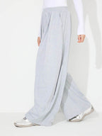 Elastic Waist Wide Leg Pants with Pockets - Delanoir
