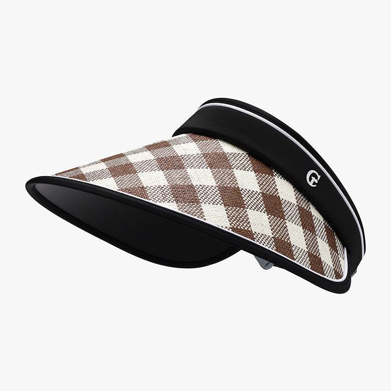 Plaid Natural Grass Adjustable Sun Hat - Delanoir