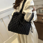 Drawstring Bubble Texture Tote Bag - Delanoir