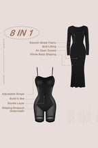 Basic Bae Built-In Shapewear Square Neck Long Sleeve Maxi Dress - Delanoir