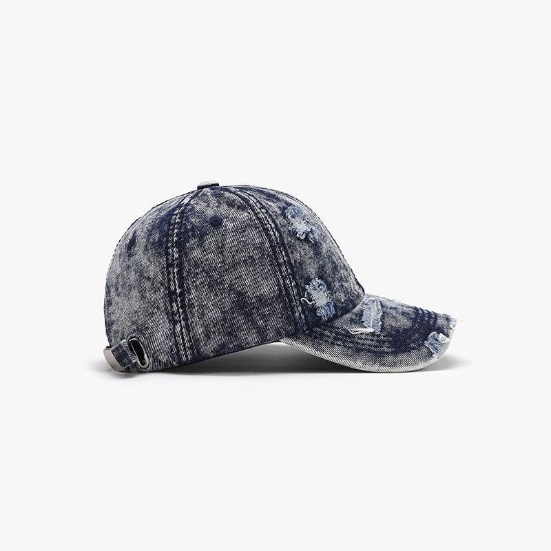 Distressed Cotton Baseball Cap - Delanoir