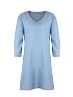 Full Size V-Neck Half Sleeve Dress - Delanoir