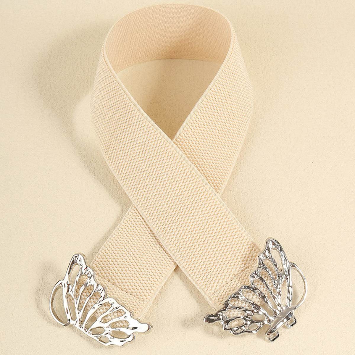 Butterfly Alloy Buckle Elastic Belt - Delanoir