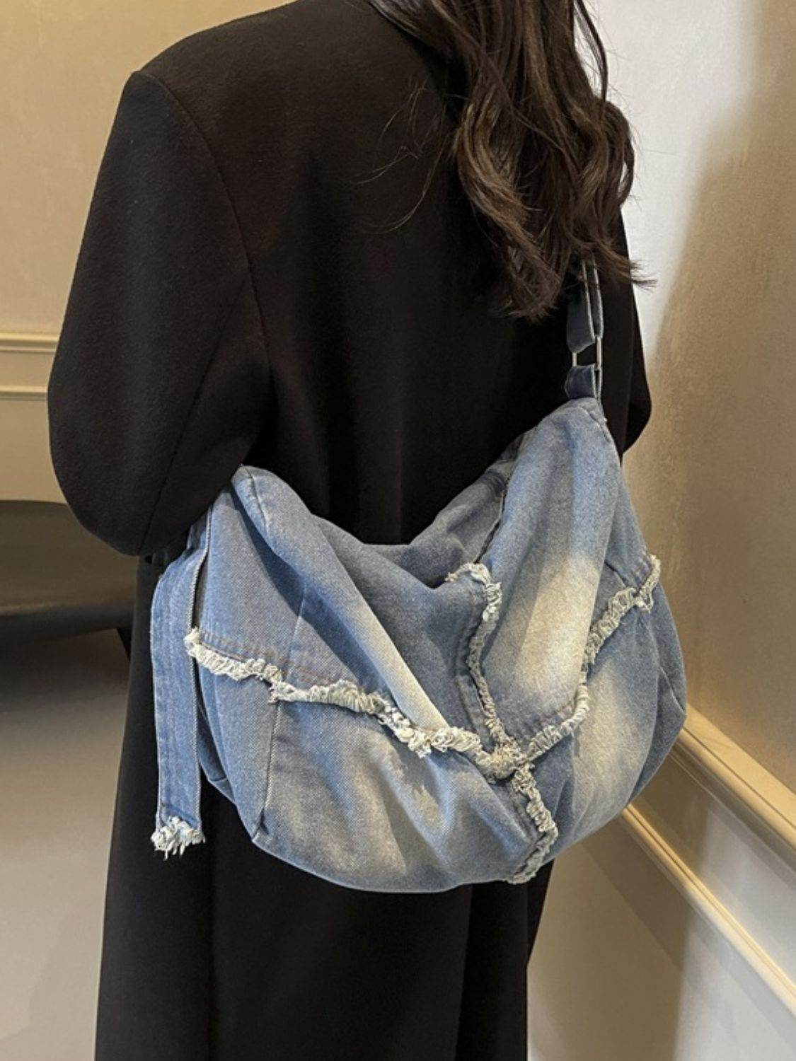 Raw Hem Gradient Crossbody Bag - Delanoir